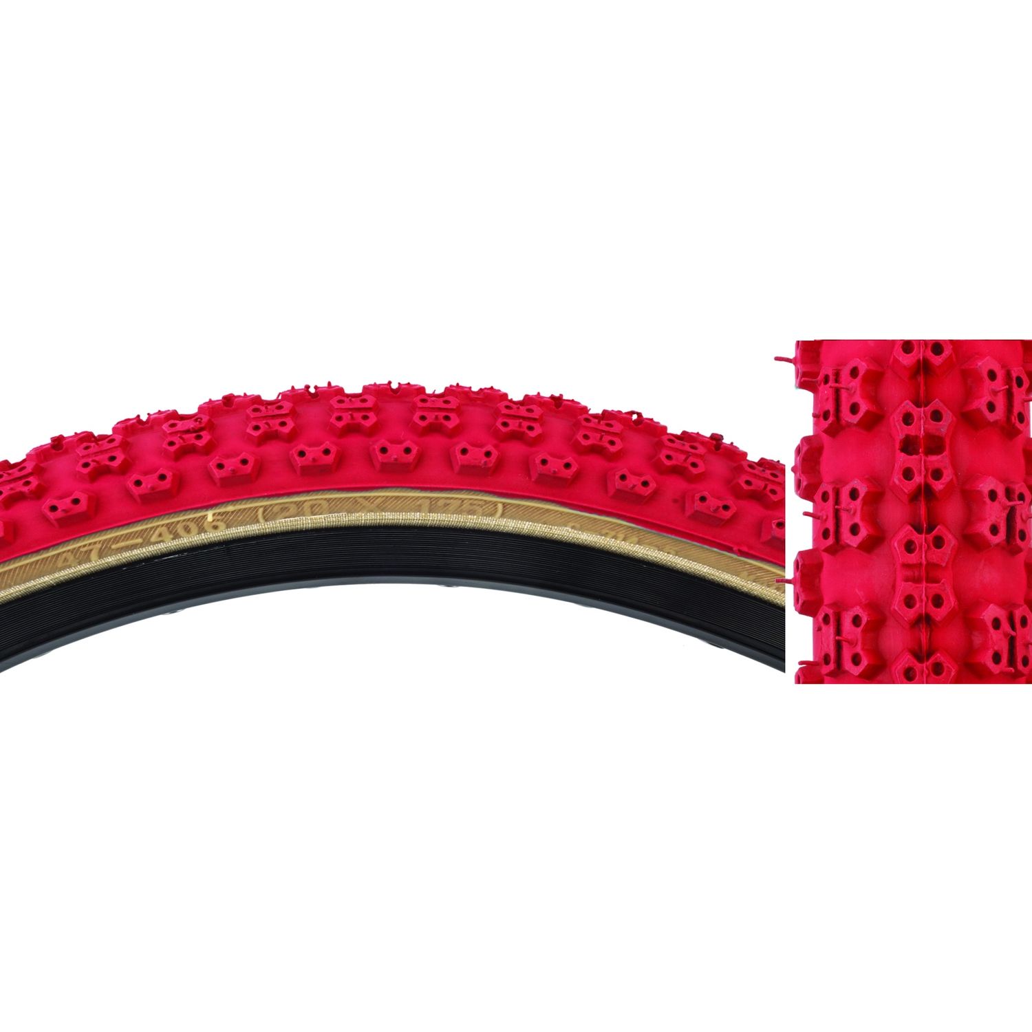 Sunlt MX3 C714 Tire 20x1.75'', Color: Red/Skin Wall
