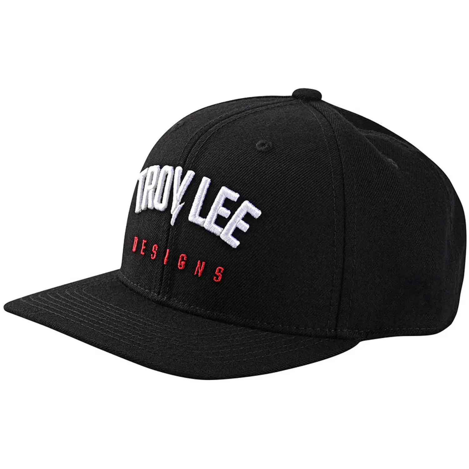 Troy Lee Curved Bill Snapback Hat Bolt Black