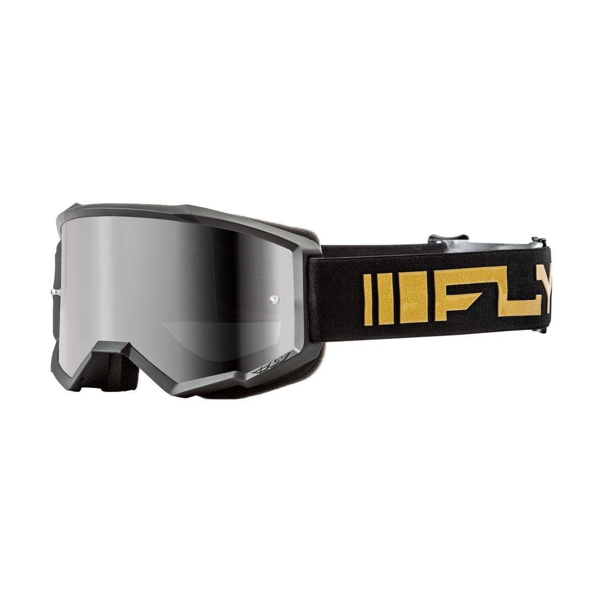 Fly Zone Goggle Black/Gold w/ Silver Mirror/Smoke Lens