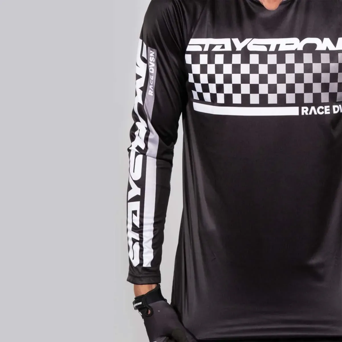Stay Strong Checker Race Jersey Black