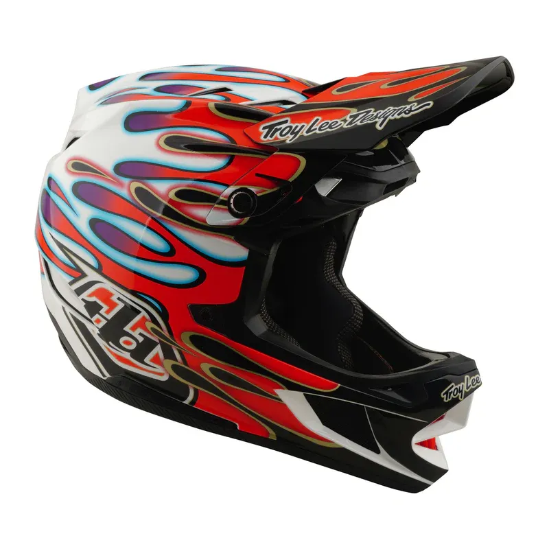 Troy Lee D4 Composite Helmet Overspray White/Red