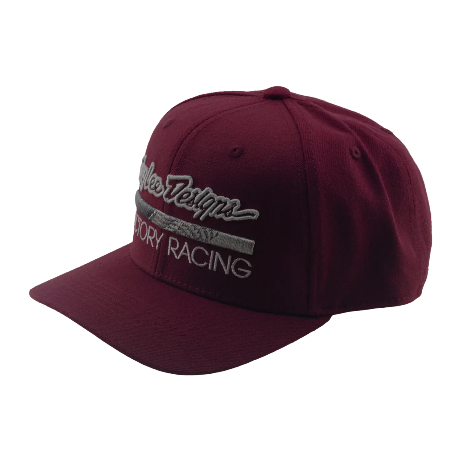 Troy Lee Factory Racing Curved Bill Snapback Hat Burgundy/Gray
