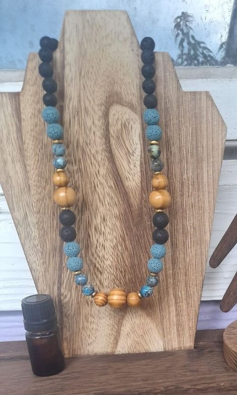 Gemstone & Lava Stone Diffuser Necklace