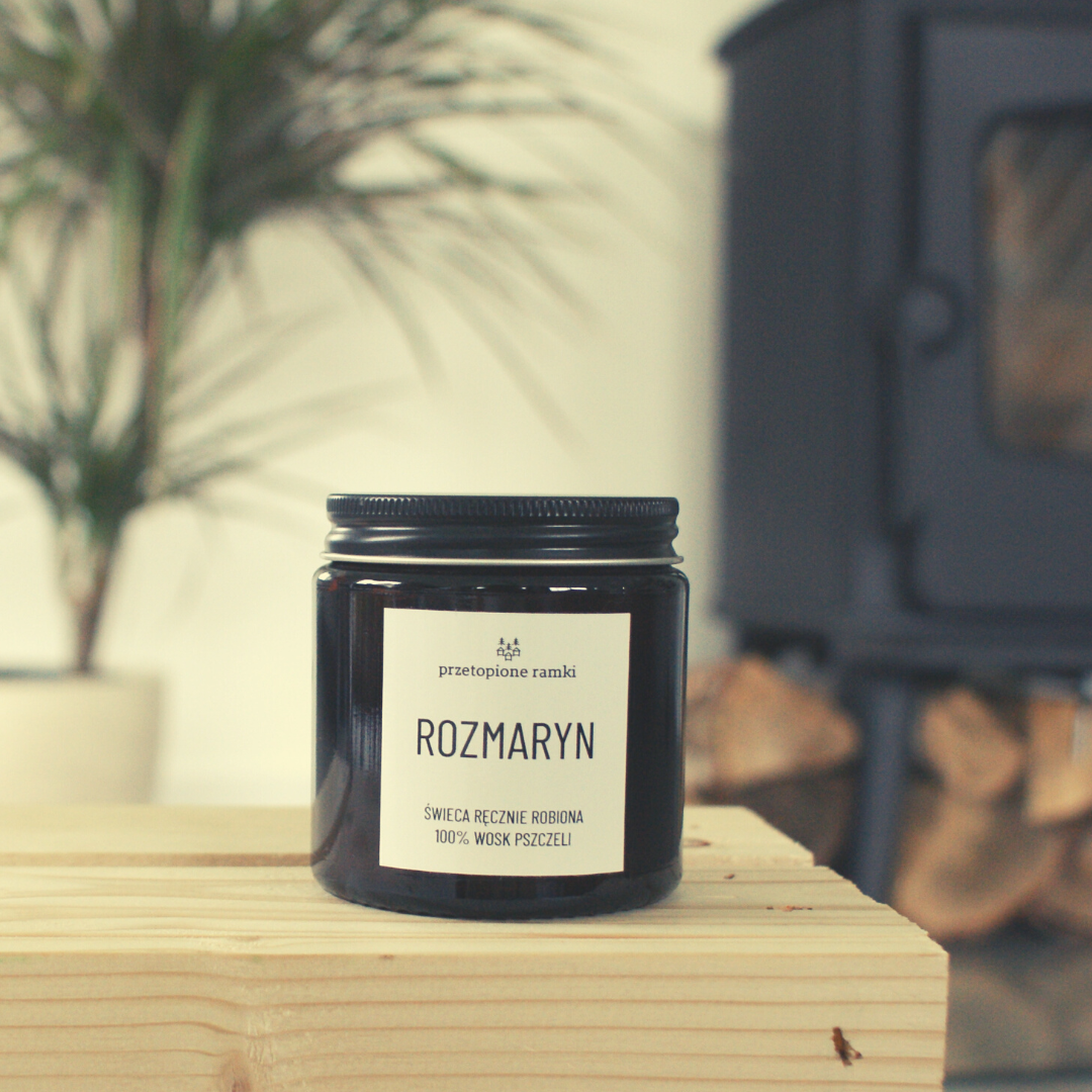 świeca z wosku pszczelego - rozmaryn - 120ml