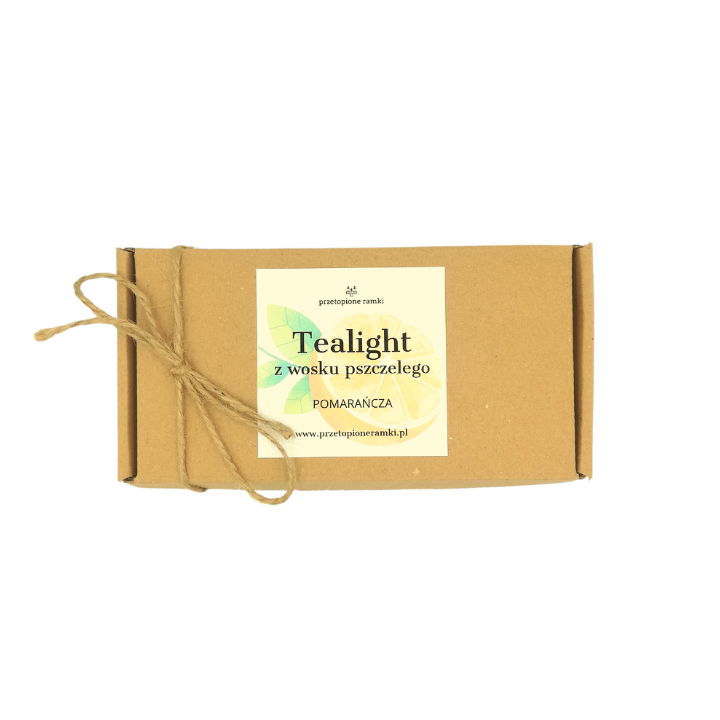 tealight z wosku pszczelego - pomarańcza - 10szt