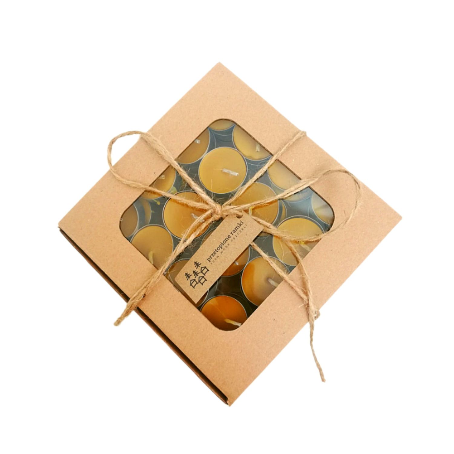 tealight z wosku pszczelego - trawa cytrynowa - 55szt