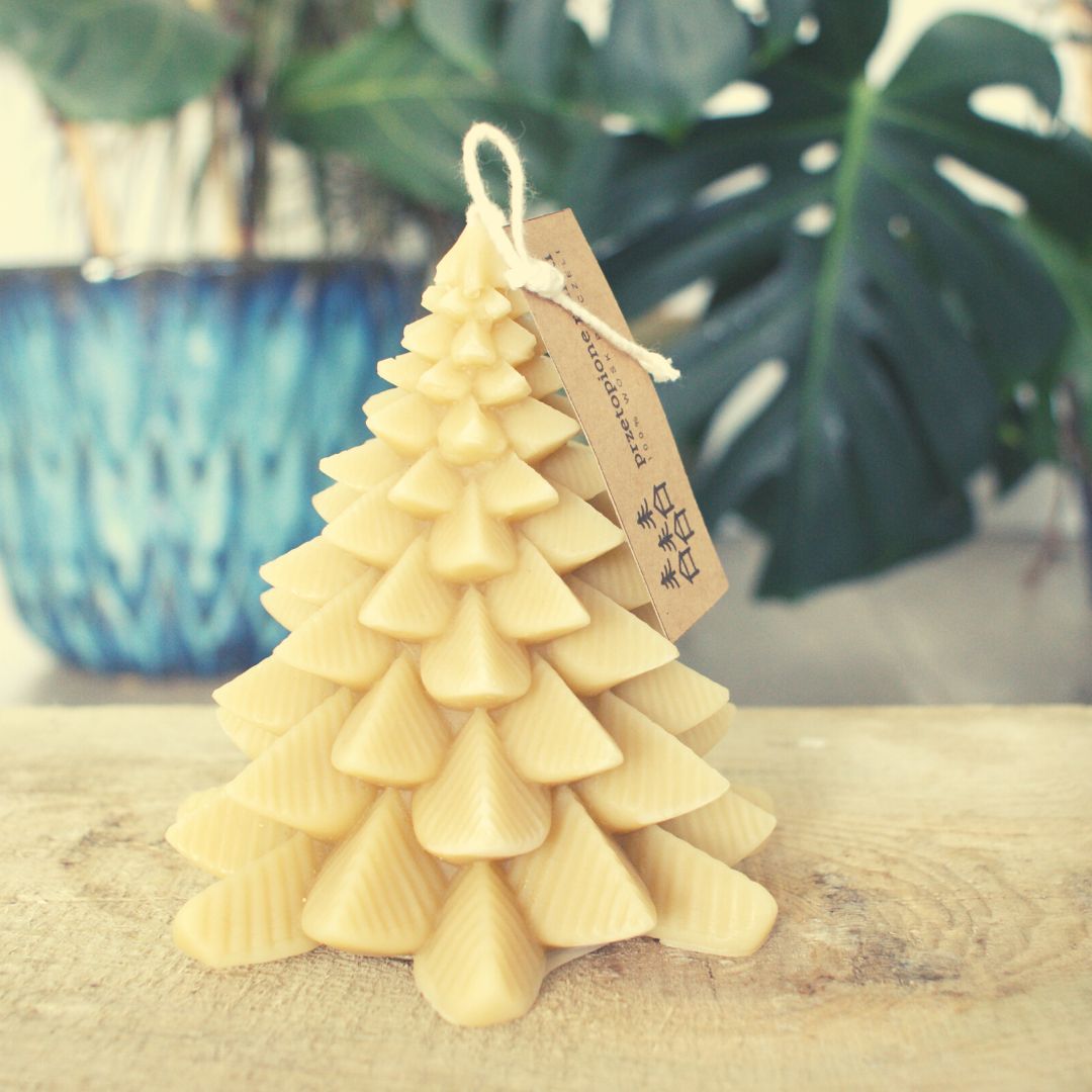 świeca z wosku pszczelego - choinka duża