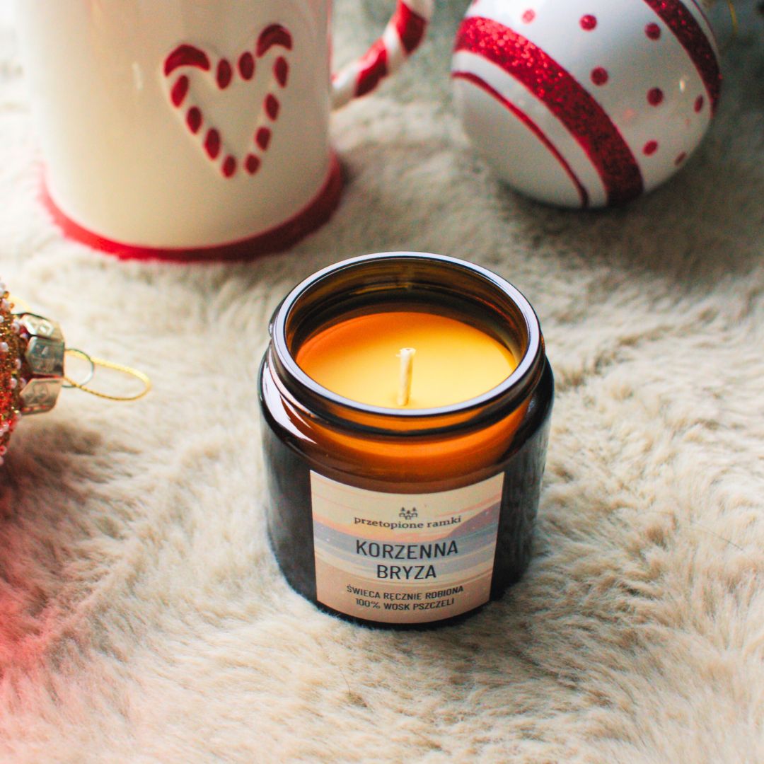świeca z wosku pszczelego - Korzenna Bryza - 120ml