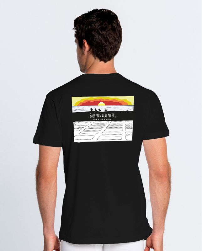 Camiseta algodón negra amanecer salinas