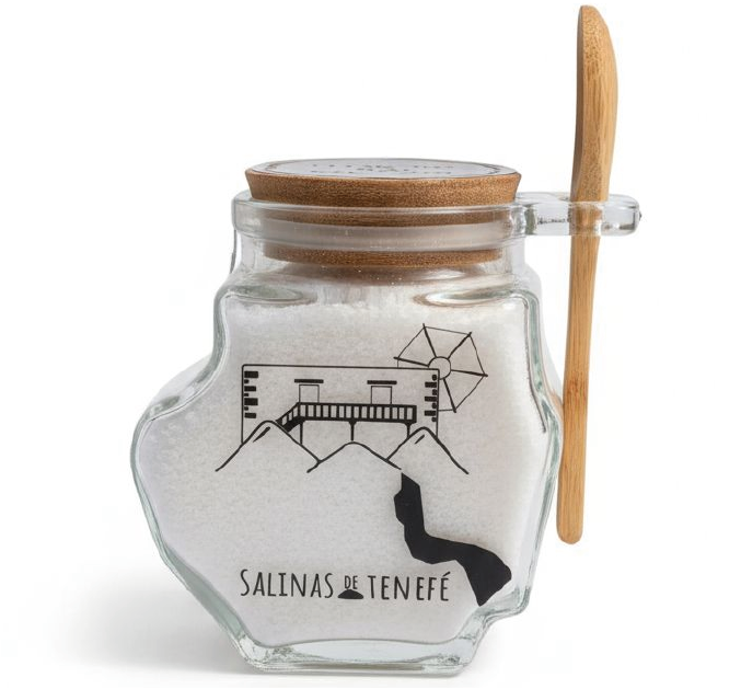 FLOR DE SAL EXCLUSIVO TARRO FORMA GRAN CANARIA 380gr neto.