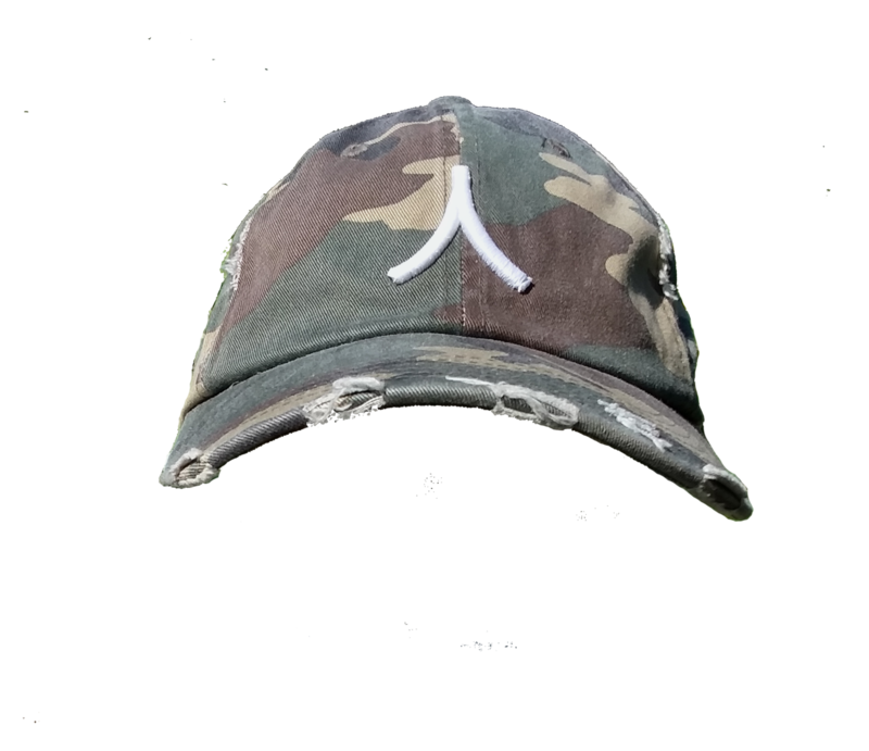 Character By Rakiem Logo Branded Destressed Cap - Camo
