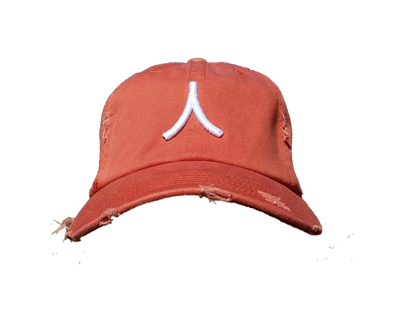 Character By Rakiem Logo Branded Destressed Cap - Orange