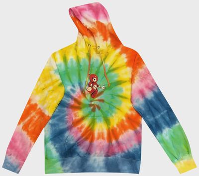 CACTUS JACK BY TRAVIS SCOTT ASTROWORLD TOUR SKIPPING BEAR HOODIE &quot;TIE DIE&quot;