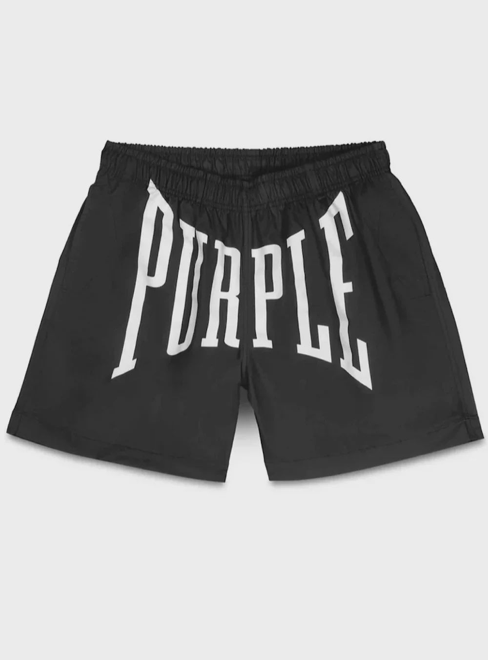 PURPLE BLACK LOGO SHORTS