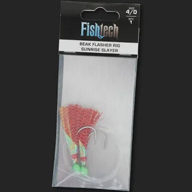 Fishtech flasher rig 3/0 beak hook red