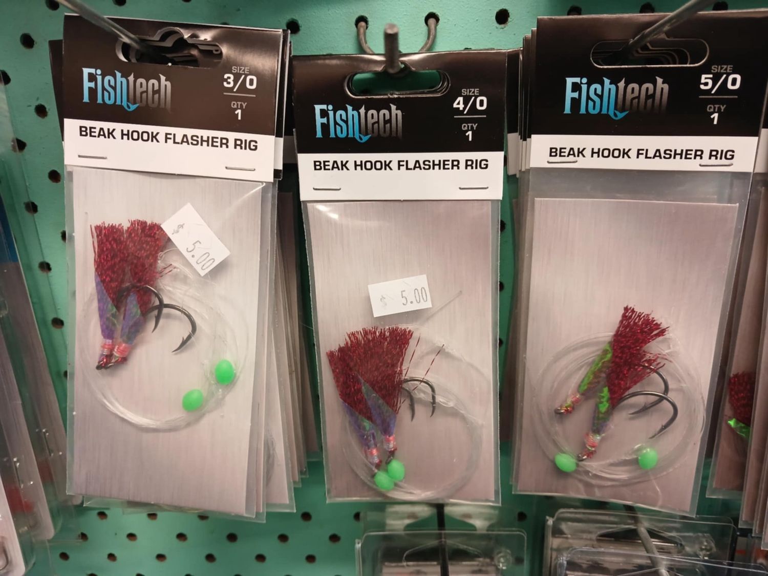 Fishtech Beak hook flasher rig 4/0 red