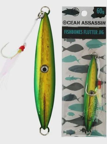 fishbones flutter jig 40g green