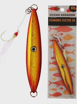 fishbones flutter jig 40g orange
