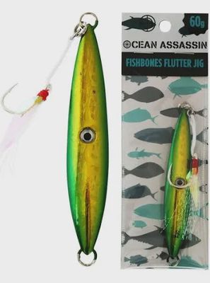 fishbones flutter jig 100g green