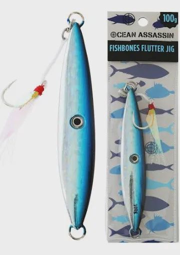 fishbones flutter jig 80g blue
