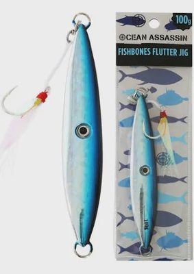 fishbones flutter jig 40g blue