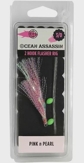 pink n pearl 3/0 flasher rig beak hook