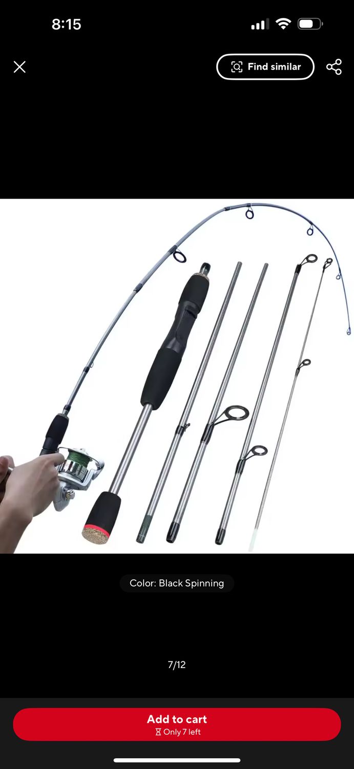 4pc black/silver travel rod - graphite 1.8mtr