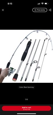 Travel rod - 5pc black/silver travel rod - composite 1.8mtr