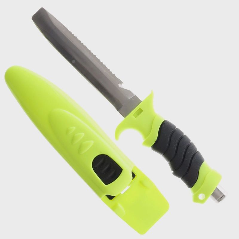 Divers knife with sheath - &#39;Paua&#39; flat tip