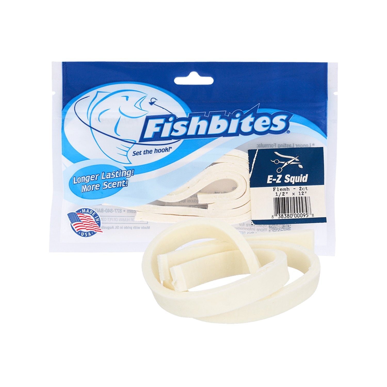 Fishbites EZ Squid 1/2&quot; x 12&quot; 2ct.