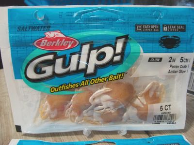 Gulp 2&quot; Peeler Crab  Amber Glow 5ct