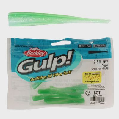 Gulp 2.5&quot;  Zagger green starry night 8ct