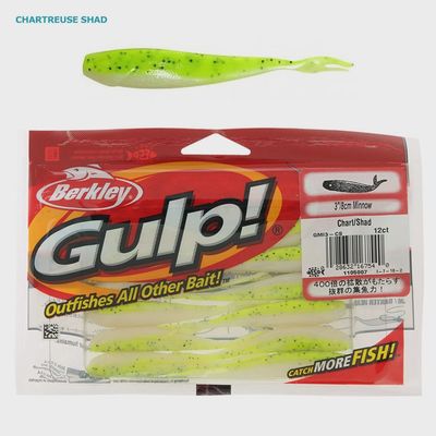 Gulp 3&quot; Minnow Chartreuce  12ct