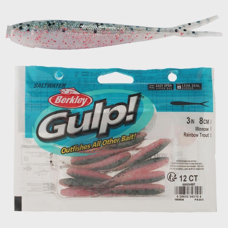 Gulp 3&quot; Minnow rainbow trout softbait 12ct