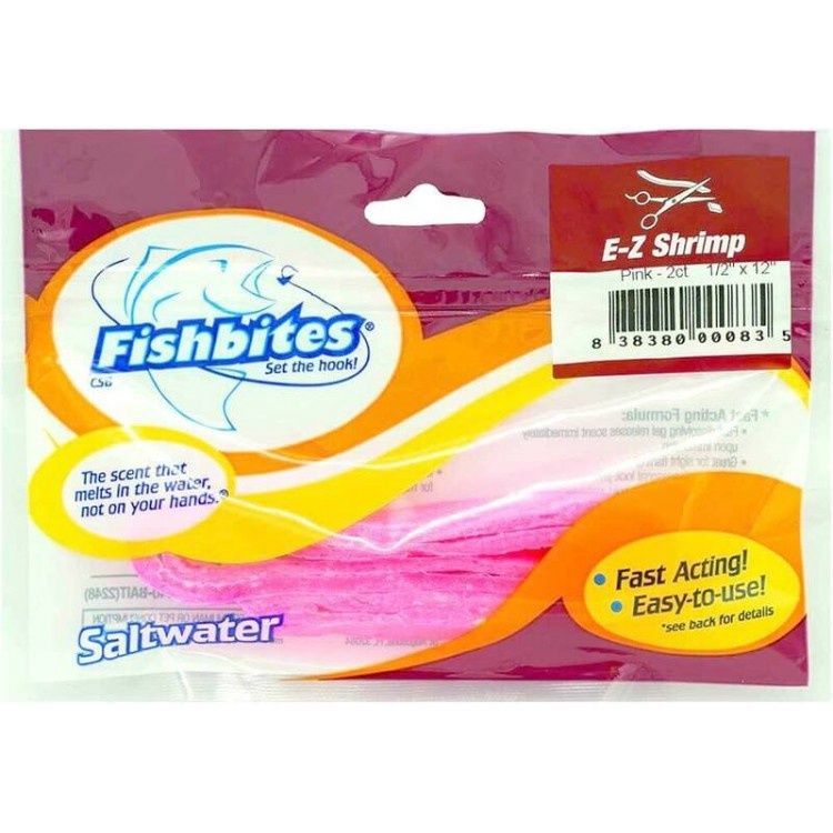Fishbites EZ Shrimp Pink (fast acting) 1/2&quot; x12&quot;