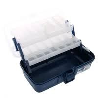 Tackle box 2 tray  clear top /blue
