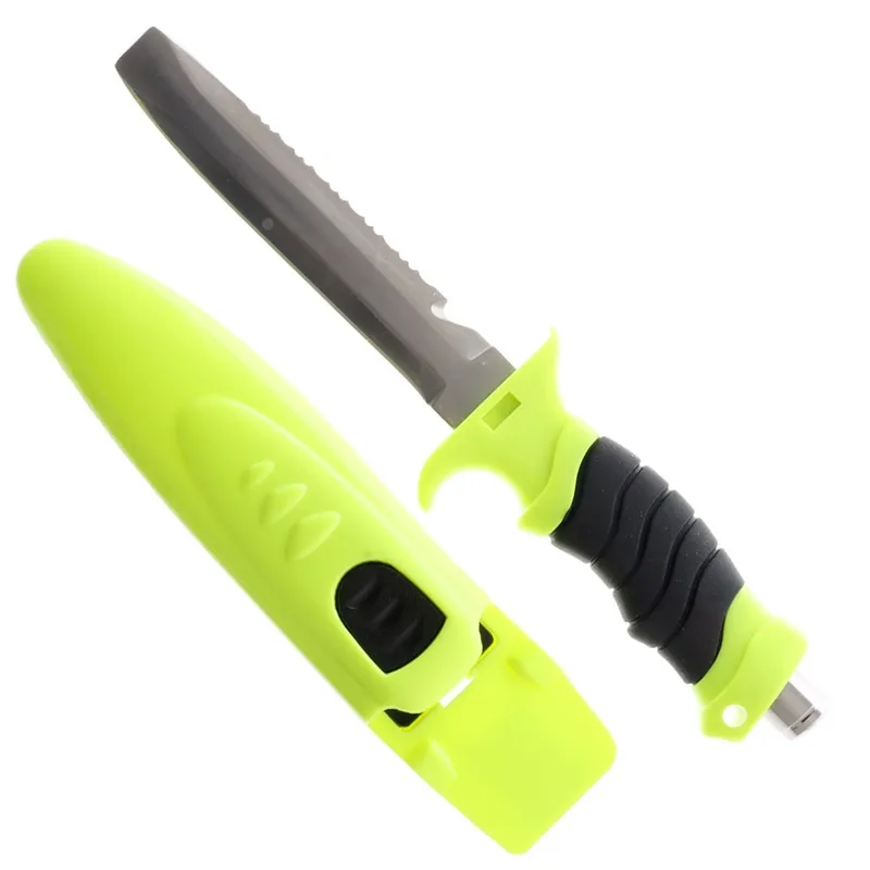 Divers knife with sheath - 'Paua' flat tip