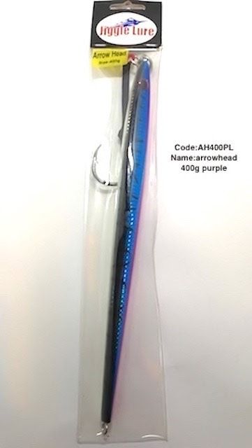 Jiggle 400g  arrowhead blue purple long jig