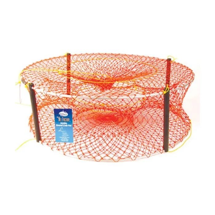 Crab pot - orange mesh, stainless frame - large