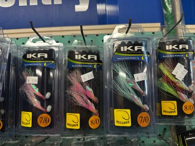 Ika chartruse/red 7/0 flasher rig