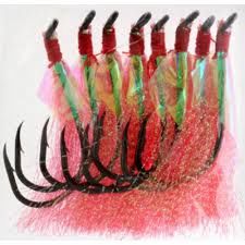 flasher hooks 6/o pink x 4 recurve