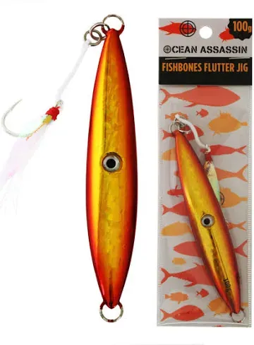 fishbones flutter jig 40g orange