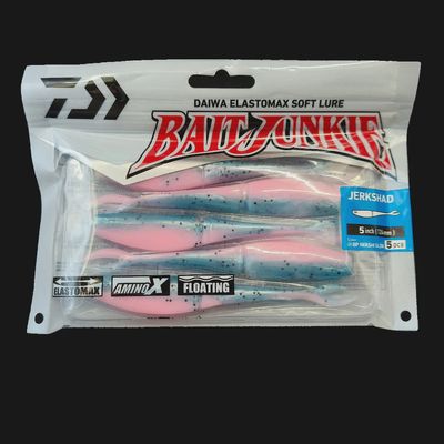 Bait junkie jerk shad 5" Iwashi glow softbait