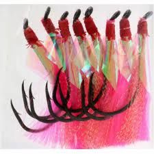 flasher hooks 4/o pink x 4 recurve