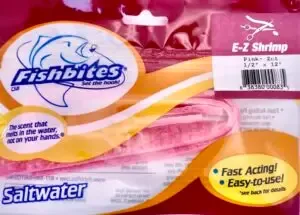 Fishbites EZ Shrimp Pink (fast acting) 1/2" x 12"