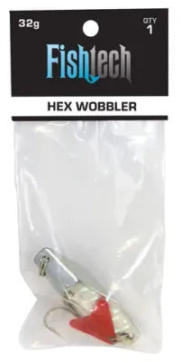 hex wobbler 32gm silver
