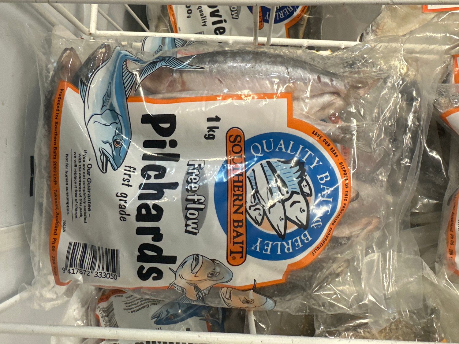 1kg freeflow 1st grade pilchards (16-18 per bag)