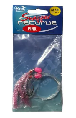 Snapper recurve pink 6/0 flasher rig