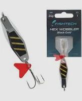 hex wobbler 70gm black/gold