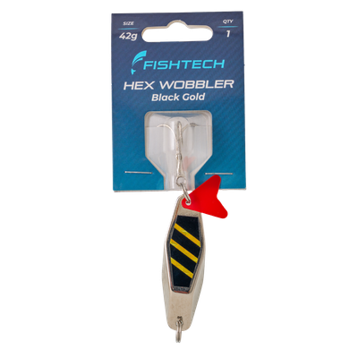 hex wobbler 70gm black/gold